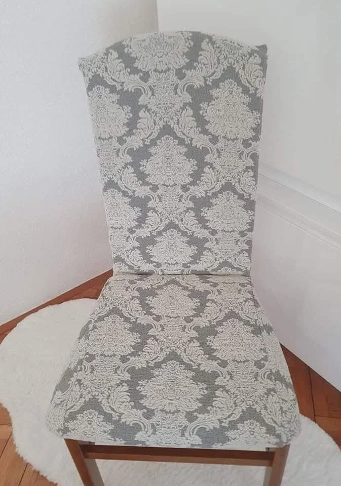 Navlaka za stolicu Barok, sivi damask