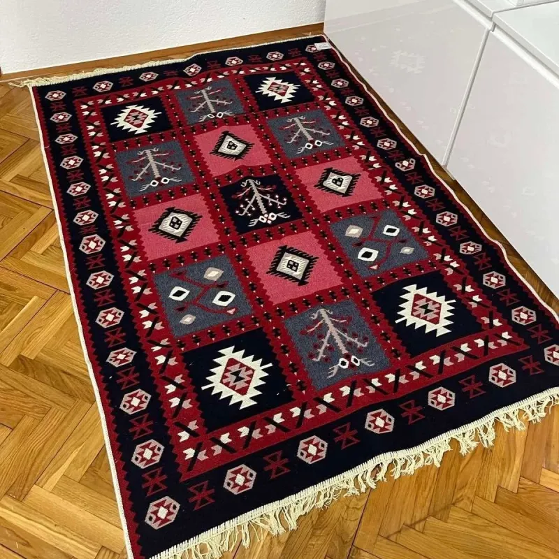 Tepih Dva Lica Ćilim, bordo-teget